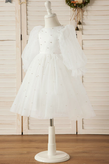 Robe De Fête En Tulle Perlée - gallery 3