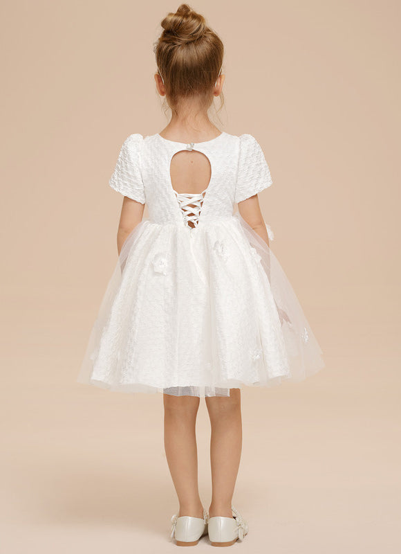 Robe Enfant Satinée À Fleurs Délicates - gallery 5