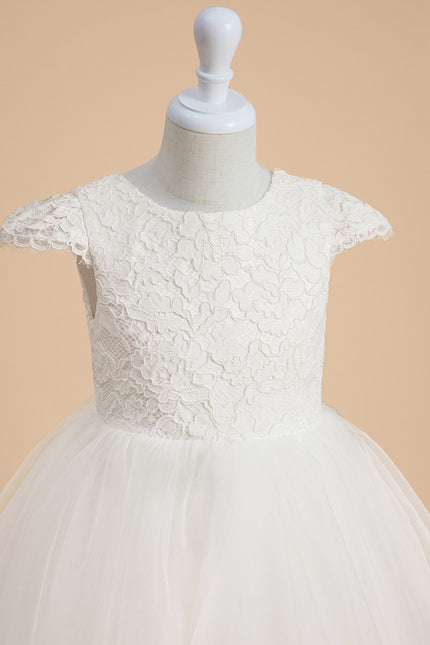 Robe Enfant Tulle Élégante Avec Nœud - gallery 3