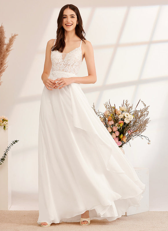 Robe Nuptiale Fluide À Bretelles