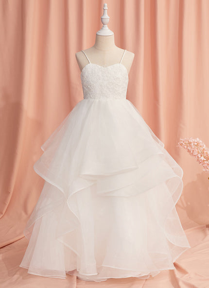 Robe Enfant Tulle À Volants Élégants