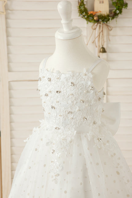 Robe De Cérémonie Enfant Perlée Élégante - gallery 3