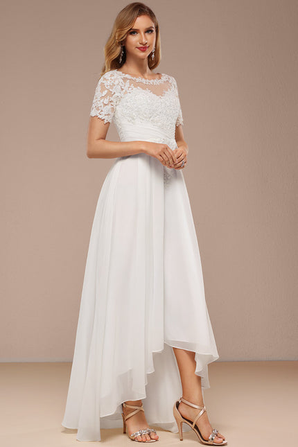 Robe Nuptiale Fluide À Manches Courtes - gallery 7