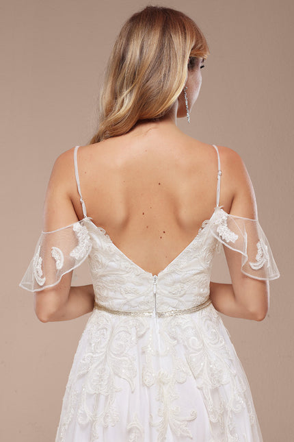 Robe Nuptiale Romantique À Manches Légères - gallery 1