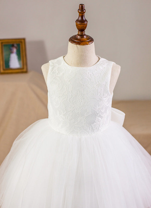 Robe Enfant Mariage Élégante Avec Nœud - gallery 2