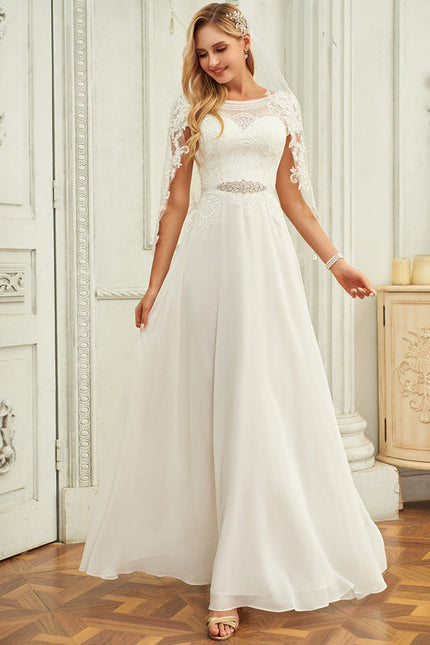 Robe Nuptiale Fluide Avec Cape