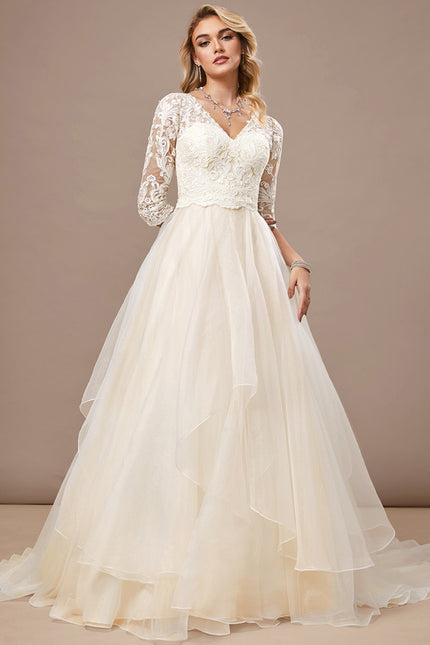 Robe Nuptiale Élégante À Manches Longues - gallery 1
