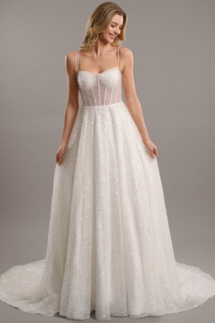 Robe Nuptiale Scintillante À Traîne - gallery 1