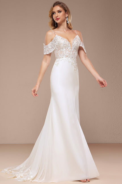 Robe Nuptiale Élégante À Traîne - gallery 9
