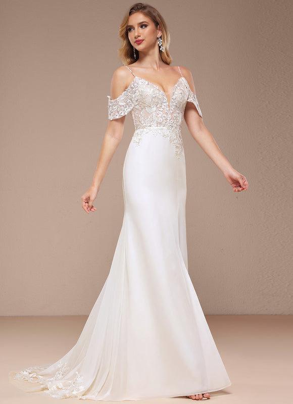 Robe Nuptiale Élégante À Traîne - gallery 9