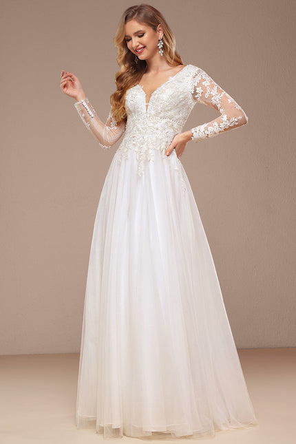 Robe Nuptiale Vaporeuse À Manches Longues - gallery 5