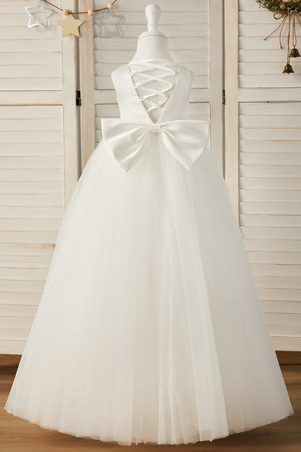 Robe Enfant Satin Avec Nœud