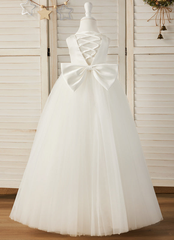Robe Enfant Satin Avec Nœud