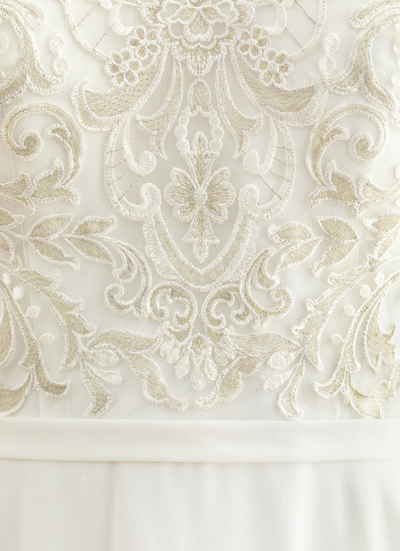 Robe Nuptiale Col Montant Fluide - gallery 5