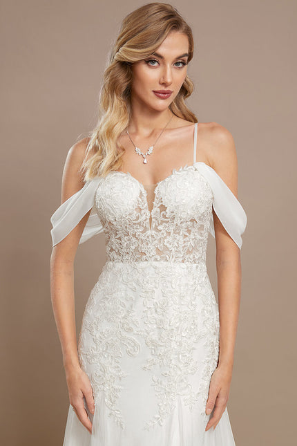 Robe Nuptiale Élégante À Traîne Fluide - gallery 3