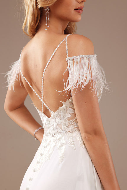 Robe De Mariée Avec Plumes. - gallery 2