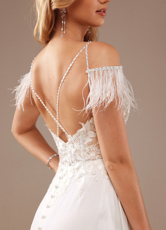 Robe De Mariée Avec Plumes. - gallery 2