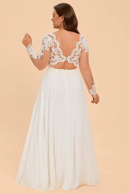 Robe Nuptiale Fluide À Manches Longues - gallery 8