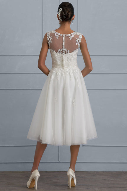 Robe Nuptiale Courte Élégante Tulle - gallery 3