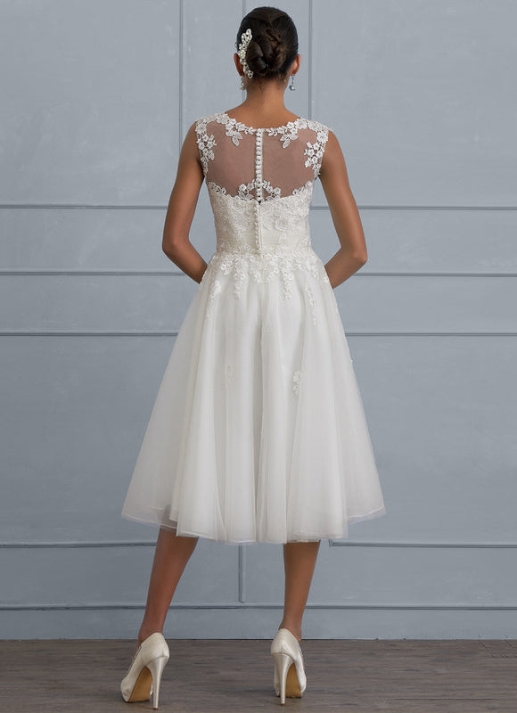 Robe Nuptiale Courte Élégante Tulle - gallery 3