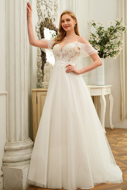 Robe Nuptiale Délicate À Manches Flottantes - gallery 1
