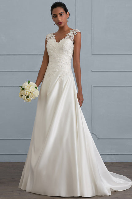 Robe Nuptiale Satinée Élégante Unique