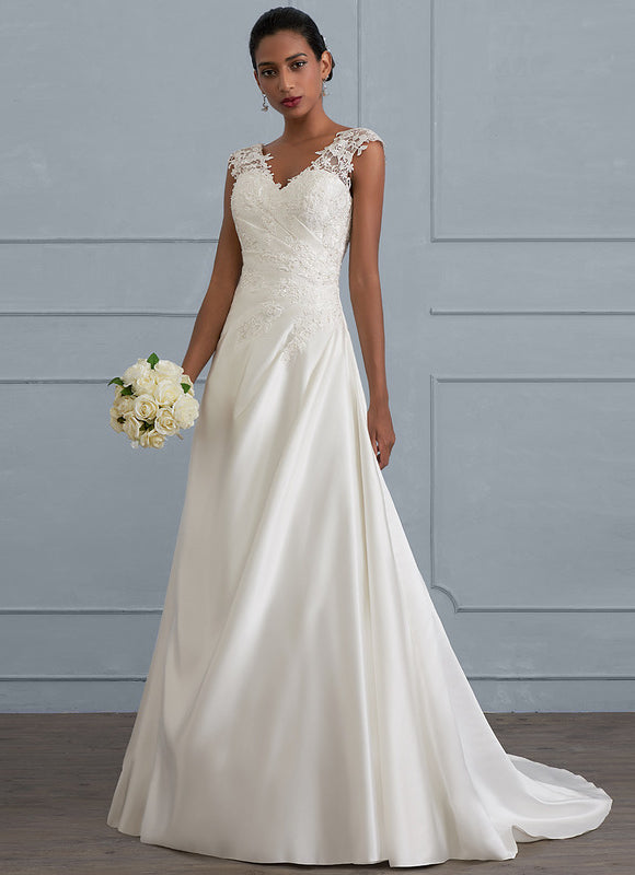 Robe Nuptiale Satinée Élégante Unique
