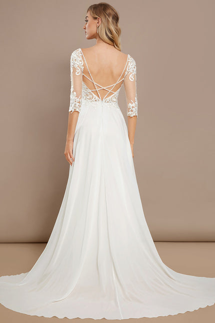 Robe Nuptiale Vaporeuse À Manches. - gallery 6