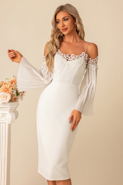 Robe Midi Élégante À Manches Fluides
