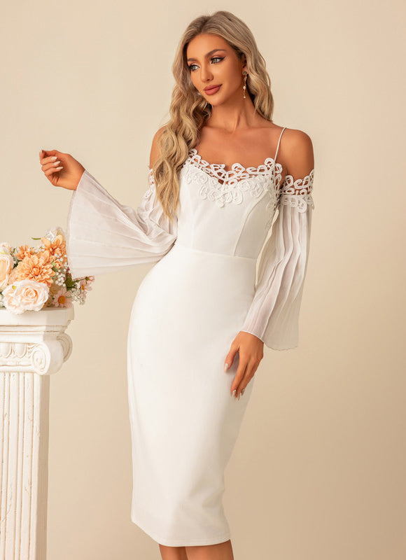 Robe Midi Élégante À Manches Fluides