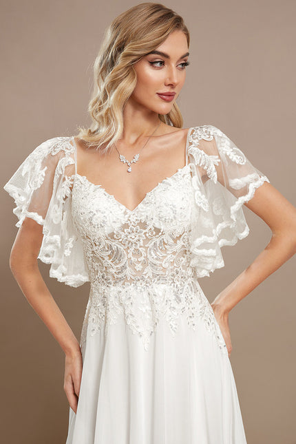 Robe Nuptiale Romantique À Manches Légères - gallery 3