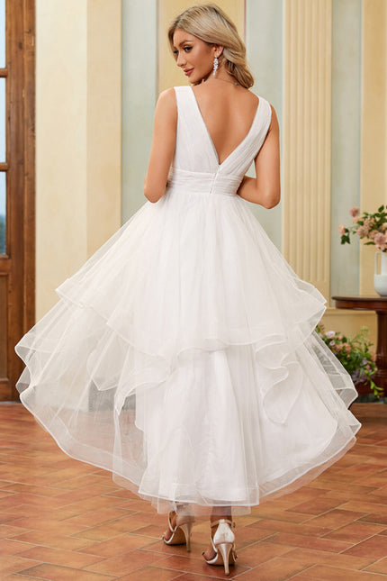 Robe Nuptiale Tulle Asymétrique Élégante - gallery 6