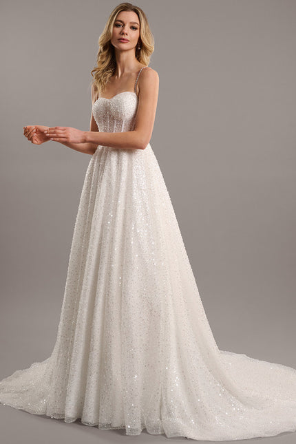 Robe Nuptiale Scintillante À Traîne - gallery 3