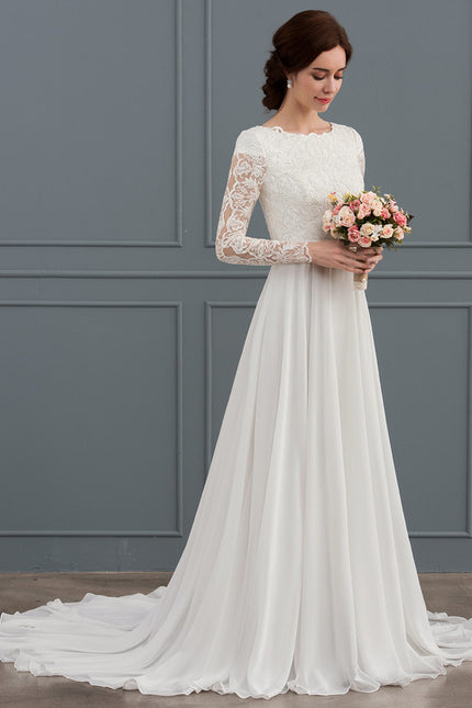 Robe Nuptiale Romantique À Manches Longues - gallery 3