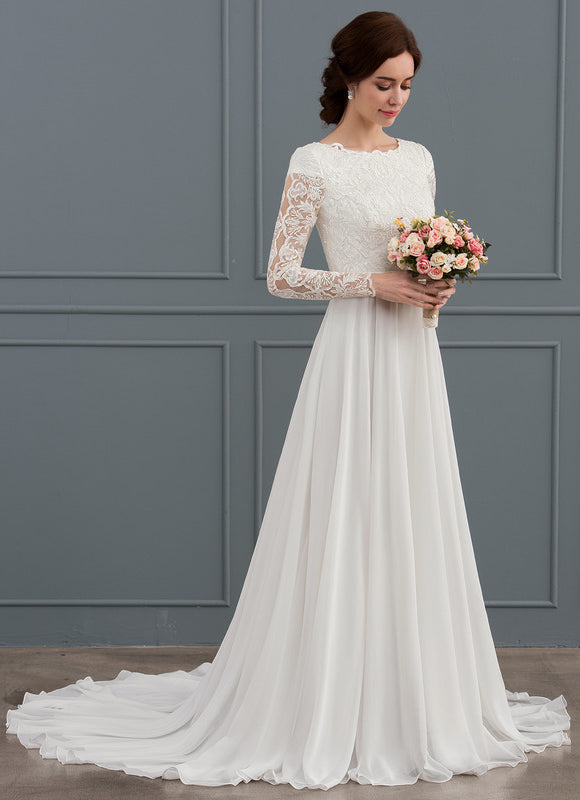 Robe Nuptiale Romantique À Manches Longues - gallery 3