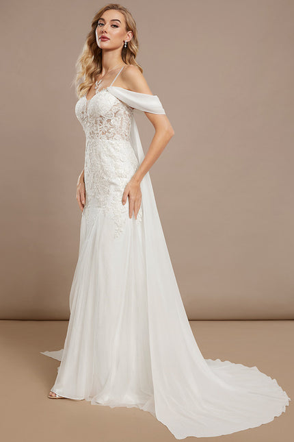 Robe Nuptiale Élégante À Traîne Fluide - gallery 2