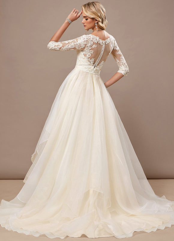 Robe Nuptiale Élégante À Manches Longues - gallery 5