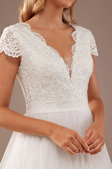 Robe Nuptiale Éthérée À Traîne - gallery 1
