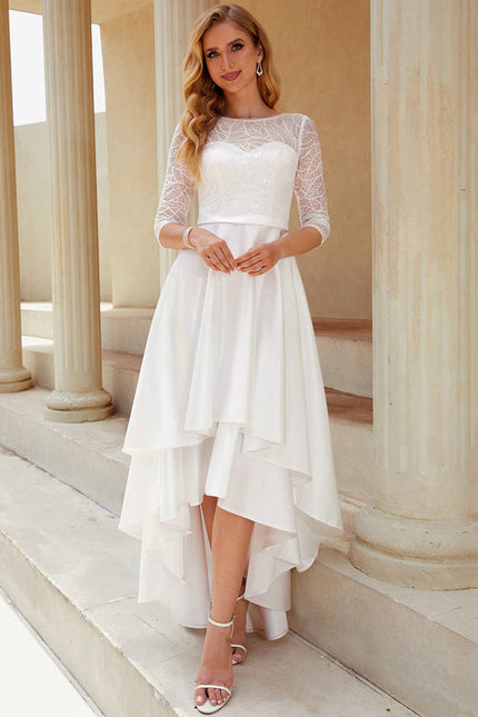Robe Nuptiale Satinée À Volants. - gallery 3