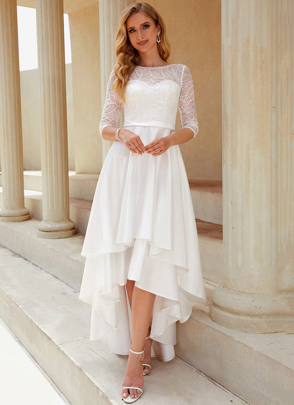 Robe Nuptiale Satinée À Volants. - gallery 3
