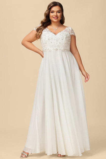 Robe Nuptiale Vaporeuse À Manches Courtes - gallery 6