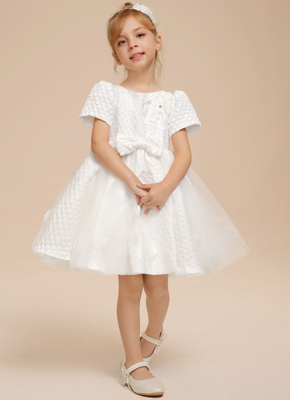 Robe Enfant Satinée À Fleurs Délicates - gallery 3