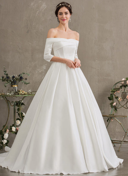 Robe Nuptiale Satinée Épurée Élégante