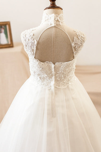Robe Enfant Mariage Col Montant Élégant - gallery 1
