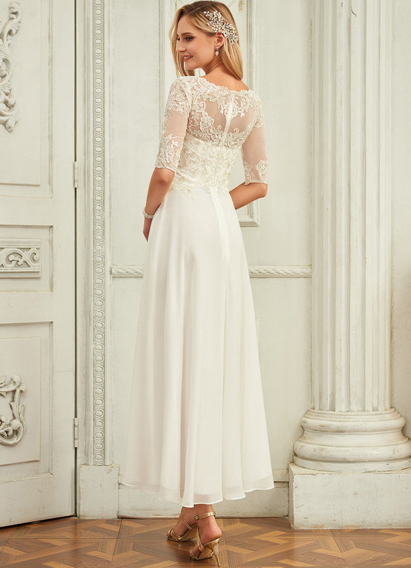 Robe Nuptiale Fluide À Manches Transparentes - gallery 7