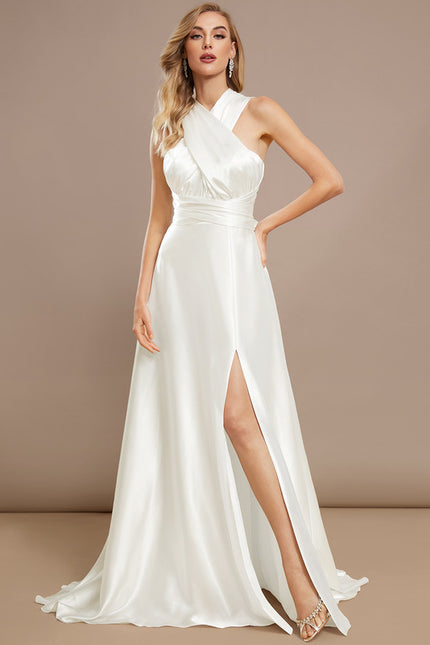 Robe Nuptiale Satinée À Décolleté Croisé - gallery 2