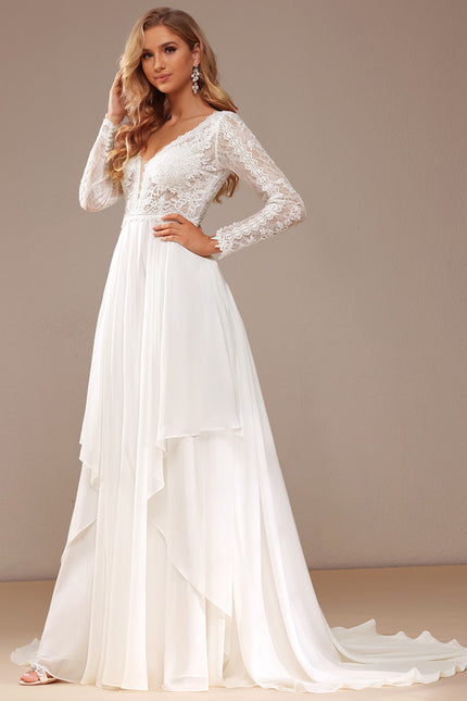 Robe Nuptiale Vaporeuse À Dentelle
