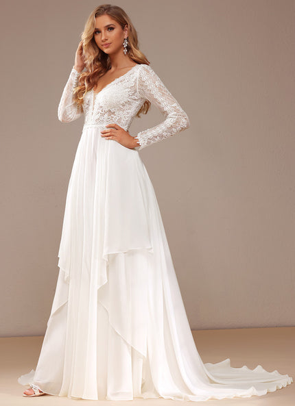 Robe Nuptiale Vaporeuse À Dentelle