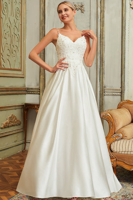 Robe Nuptiale Satinée Avec Poches - gallery 3