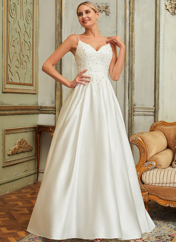 Robe Nuptiale Satinée Avec Poches - gallery 3